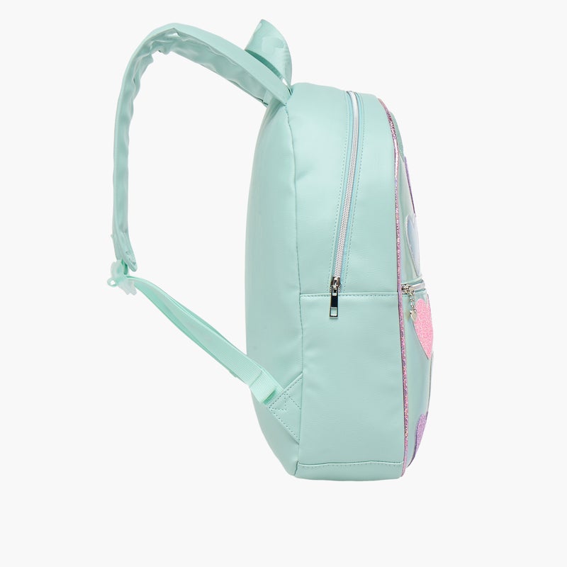 OMG Backpack - Hearts metallic-15.5In-2 Cnmprt (Pvc) Blue \ 31.115X10.16X39.37 - Image 5